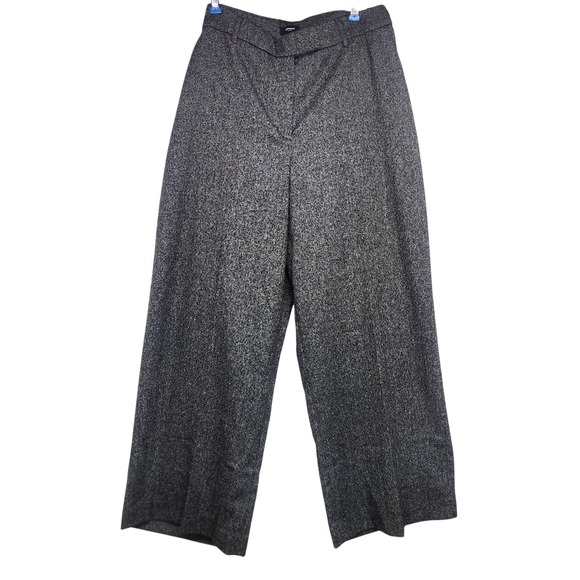 Express Pants - Express Editor Relaxed Ankle Trouser Mid Rise Herringbone Black Gray 16L NWT